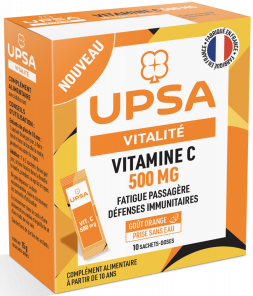 Vitalité vitamine C 500 mg UPSA - boîte de 10 sachet-doses