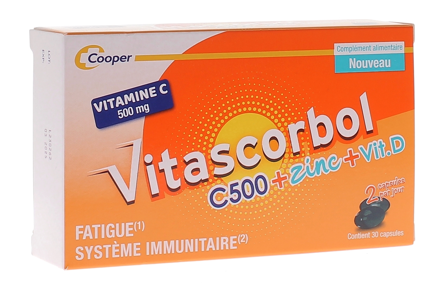 Vitamine C 500 + zinc + vitamine D Vitascorbol complément alimentaire
