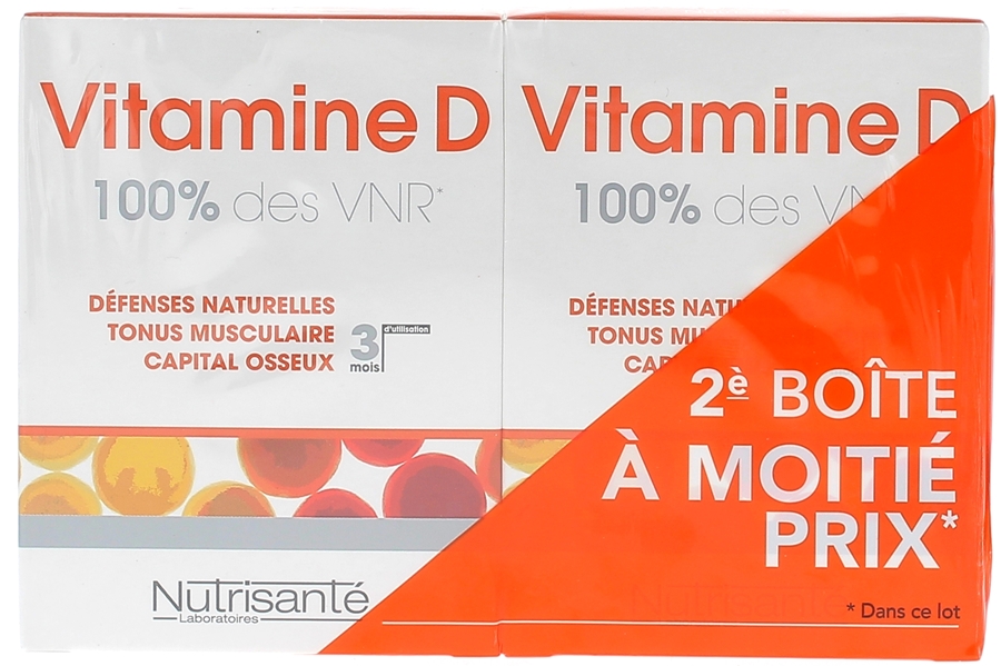 Vitamine D Nutrisanté - 2 boîtes, 90 comprimés