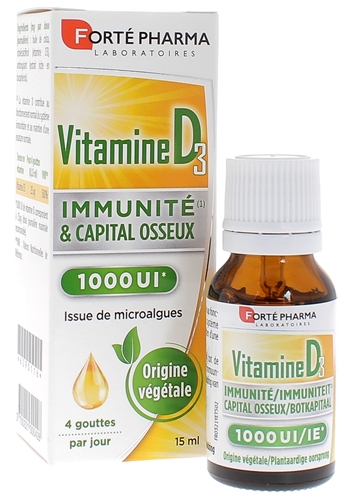 Vitamine D3 Immunité et capital osseux Forté Pharma - flacon compte-gouttes de 15ml