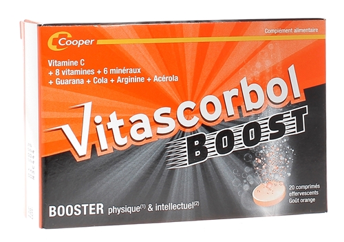 Vitascorbol boost physique intellectuel Cooper - boite de 20 comprimés effervescents