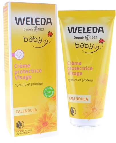 Crème protectrice visage au Calendula Weleda bébé - tube de 50 ml