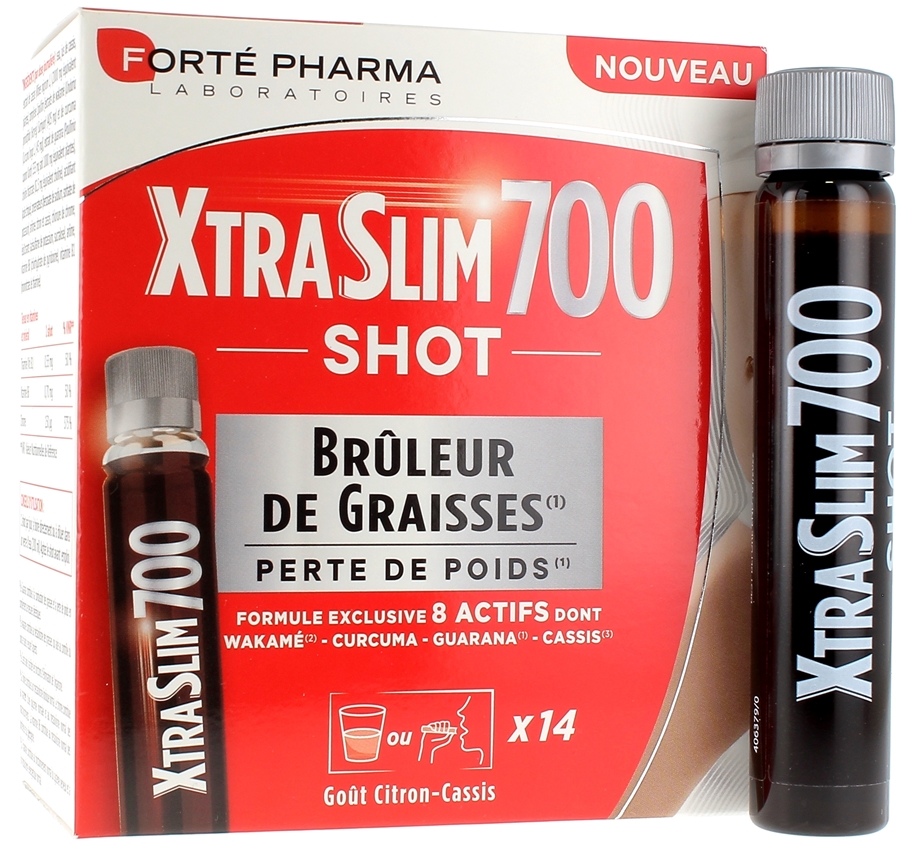 XtraSlim 700 Shot Brûleur de Graisses Forté Pharma - boîte de 14 shots de 25 ml