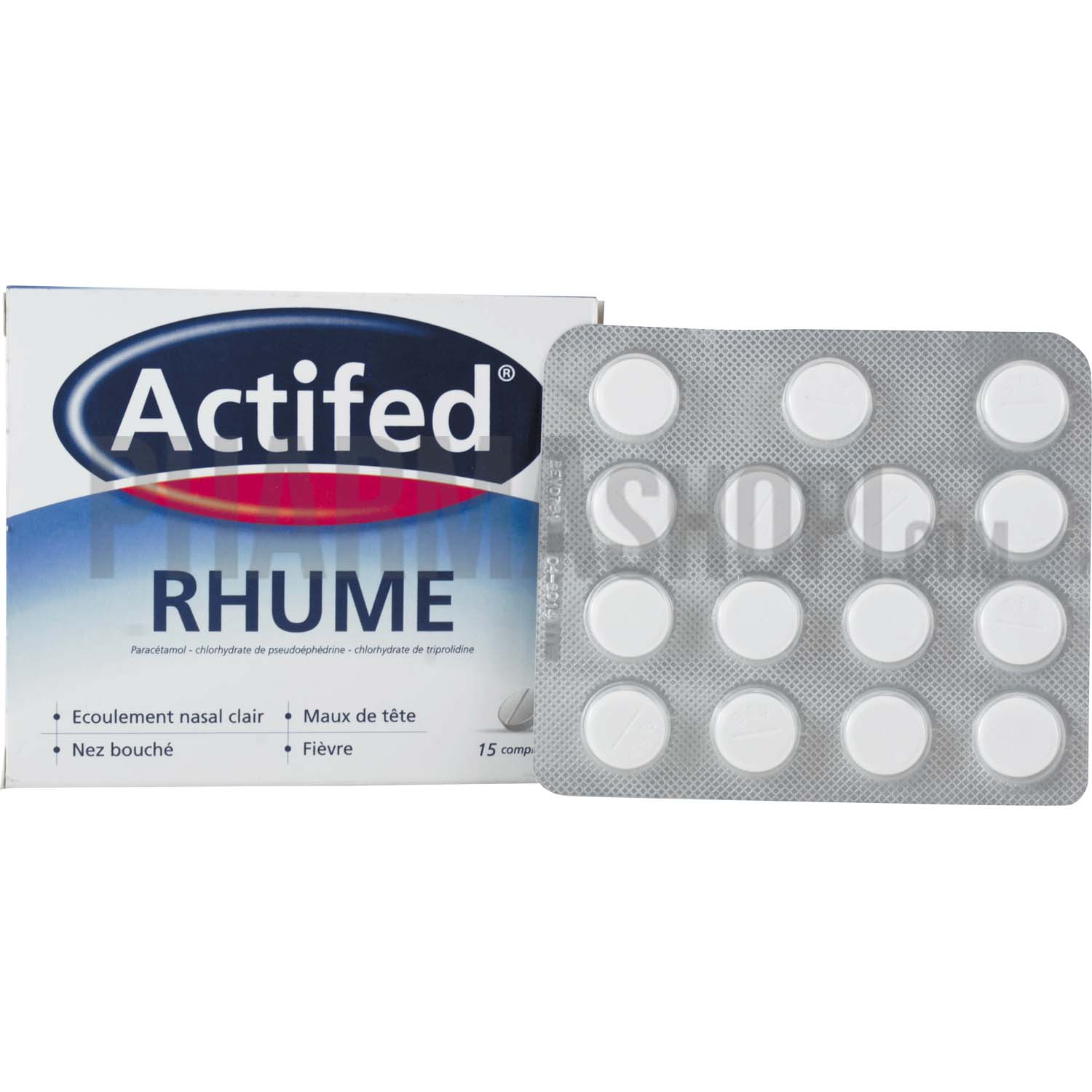 actifed rhume 15 comprimés permet de soigner les rhumes chez l'adulte et  l'enfant de plus de 15 ans