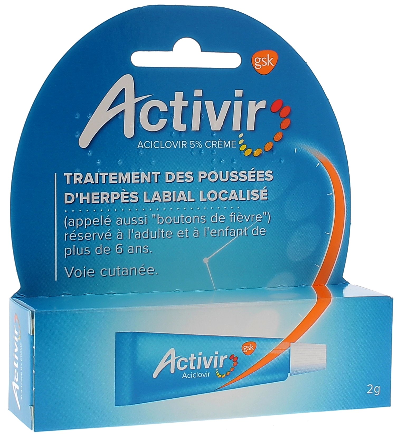 Activir 5% crème - tube de 2 g