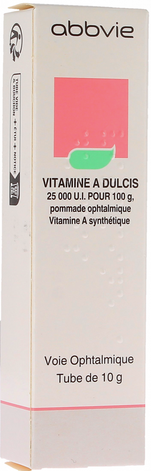 Vitamine A Dulcis 25000 U.I pour 100g pommade ophtalmique - tube de 10g