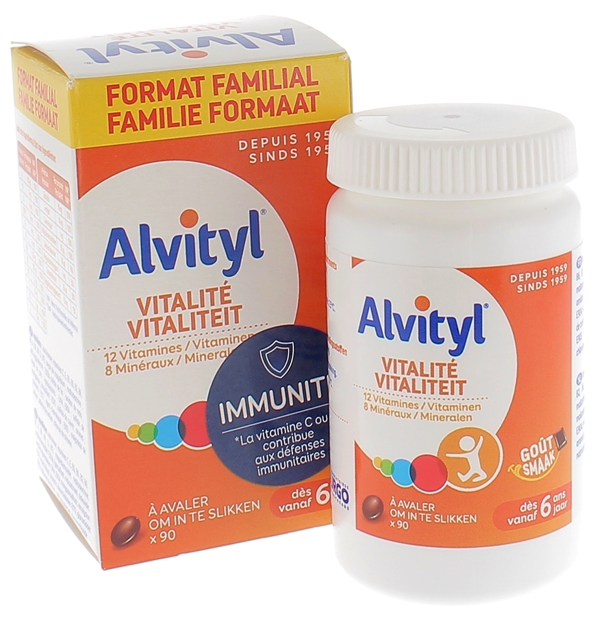 Alvityl - Gommes Vitalité - 8 vitamines et 2 minéraux – Saveurs