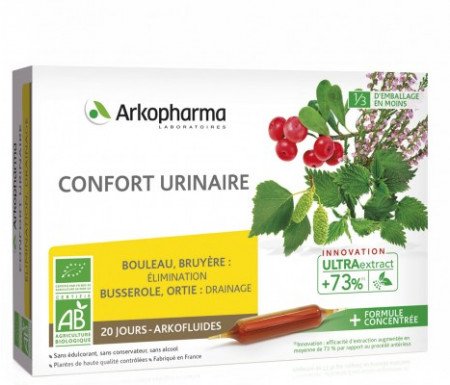 Arkofluide Bio Confort Urinaire Arkopharma - boîte de 20 Ampoules