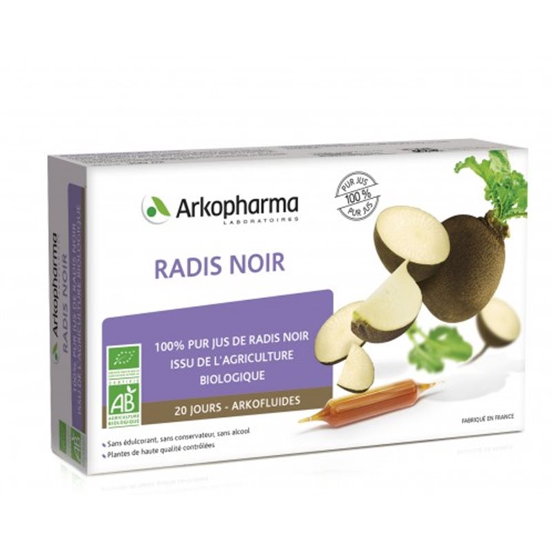 Arkofluides radis noir Arkopharma - Boîte de 20 ampoules