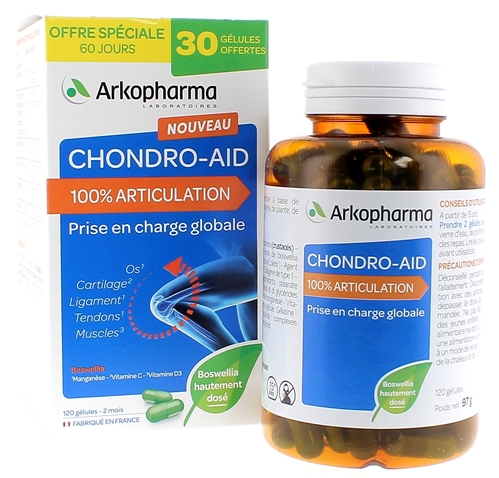 Chondro aid 100% articulation Arkopharma - boîte de 120 gélules