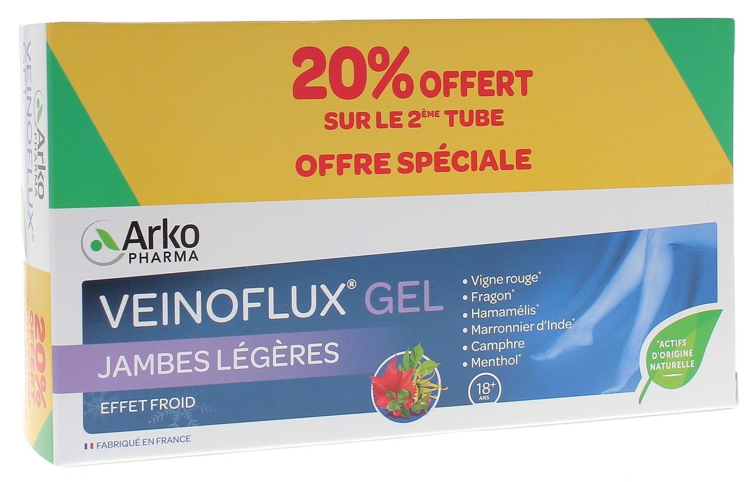 Veinoflux gel Jambes légères effet froid Arkopharma soulager les