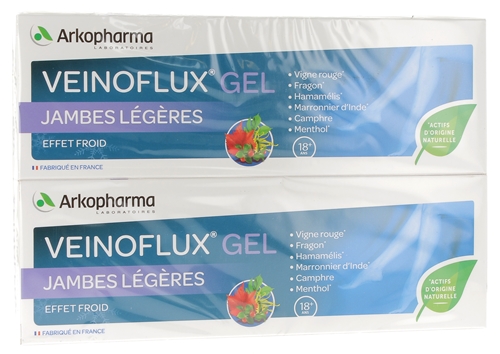 Veinoflux Gel Jambes légères effet froid Arkopharma - lot de 2 tubes de 150 ml