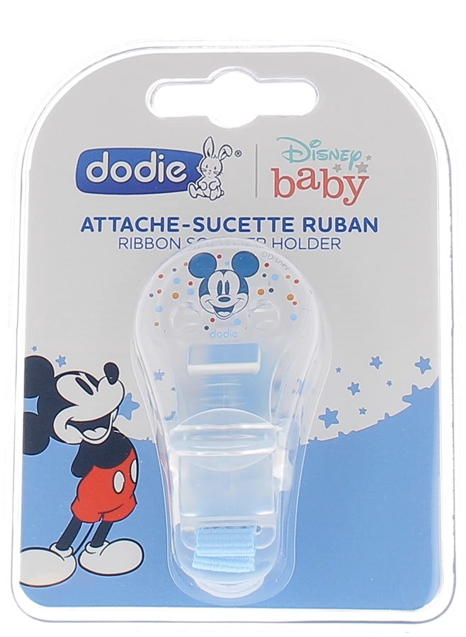 Attache sucette ruban Mickey Dodie - 1 attache sucette