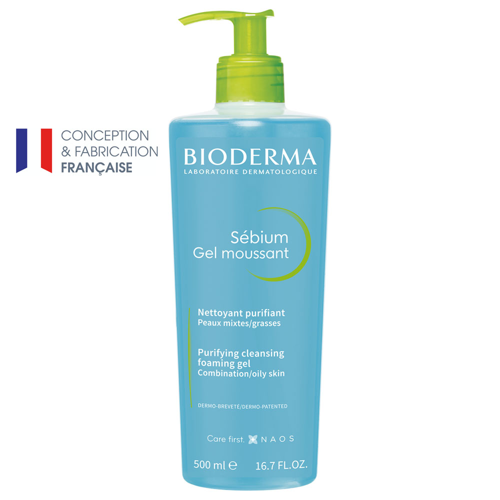 Sébium gel moussant nettoyant purifiant Bioderma - flacon de 500 ml