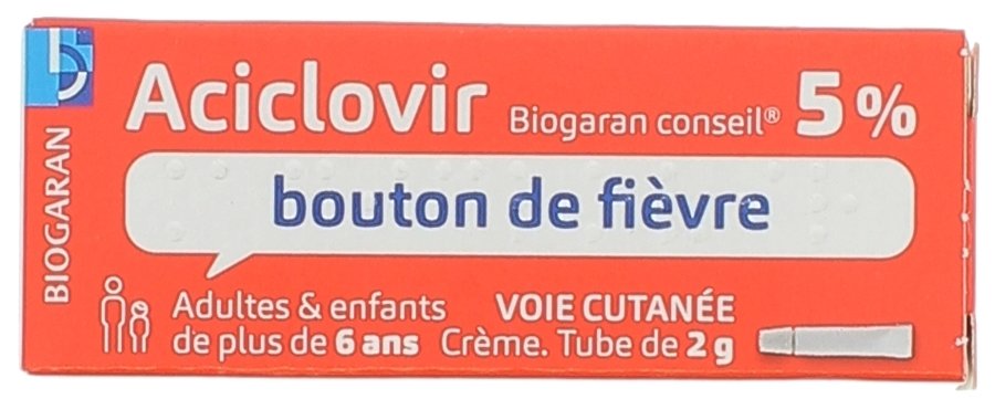 Aciclovir Biogaran conseil 5% crème - tube de 2 g