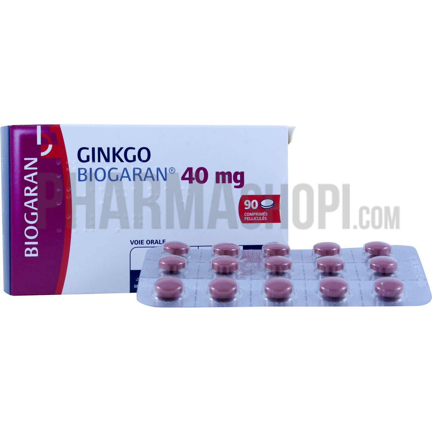 Ginkgo Biogaran 40mg comprimé pelliculé - boite de 90 comprimés