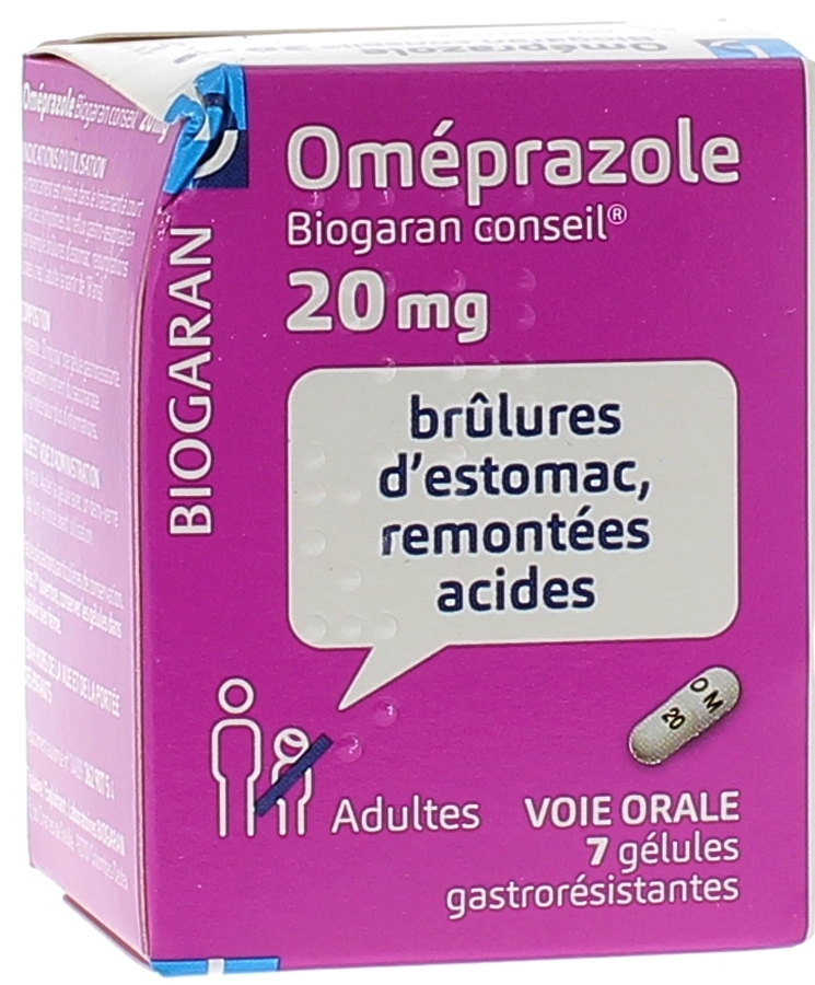 Omeprazole mg Gelule Gastroresistante Biogaran 7 Gelules