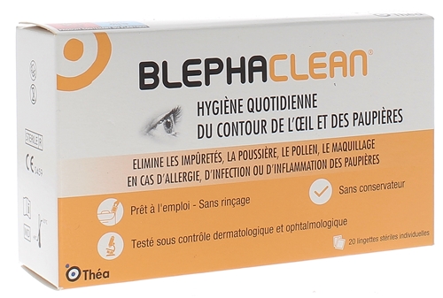 Blephaclean hygiène des paupières - boite de 20 compresses