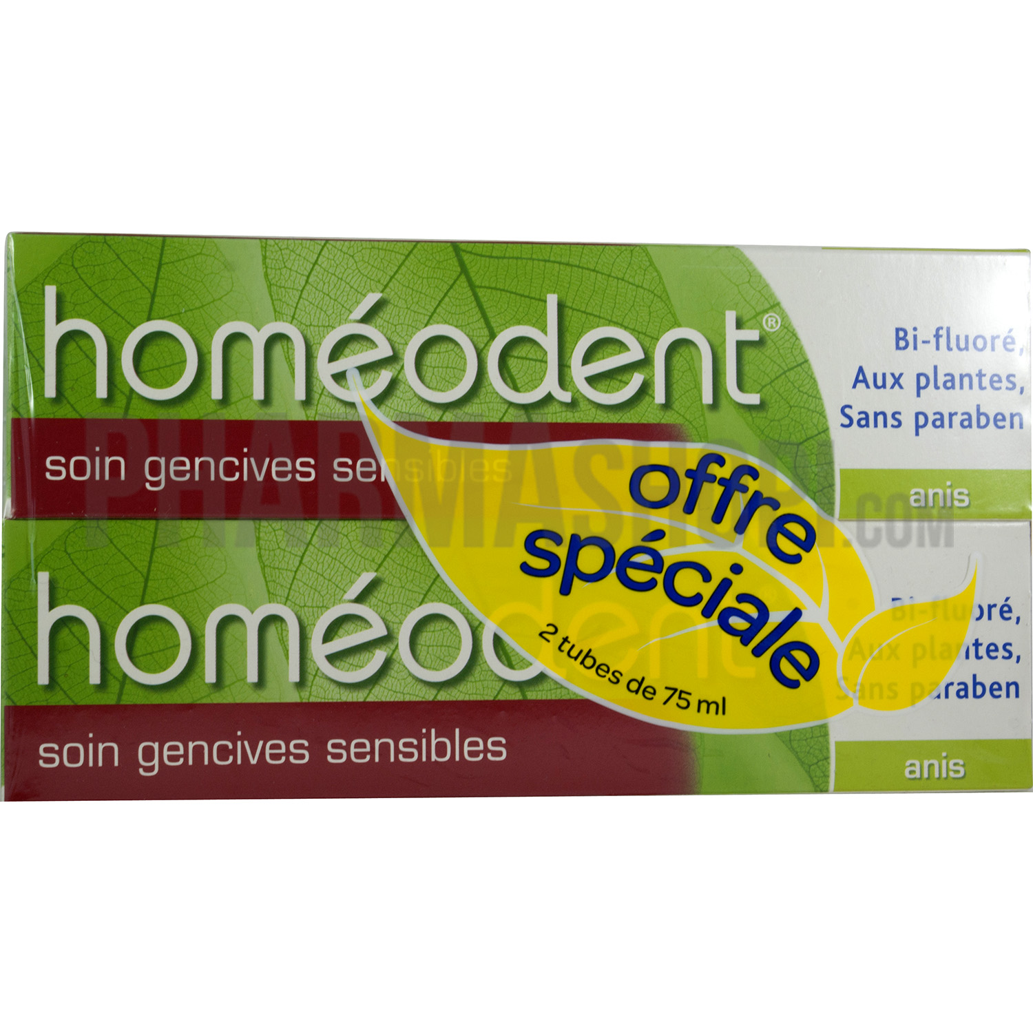 Homéodent soin gencives sensibles goût anis Boiron - 2 tubes de 75 ml
