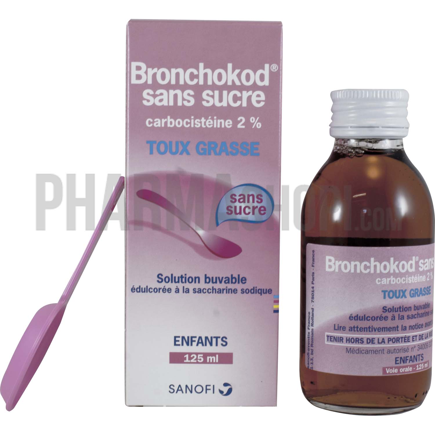 Bronchokod sans sucre enfants 2% solution buvable édulcorée à la saccharine sodique - flacon de 125 ml