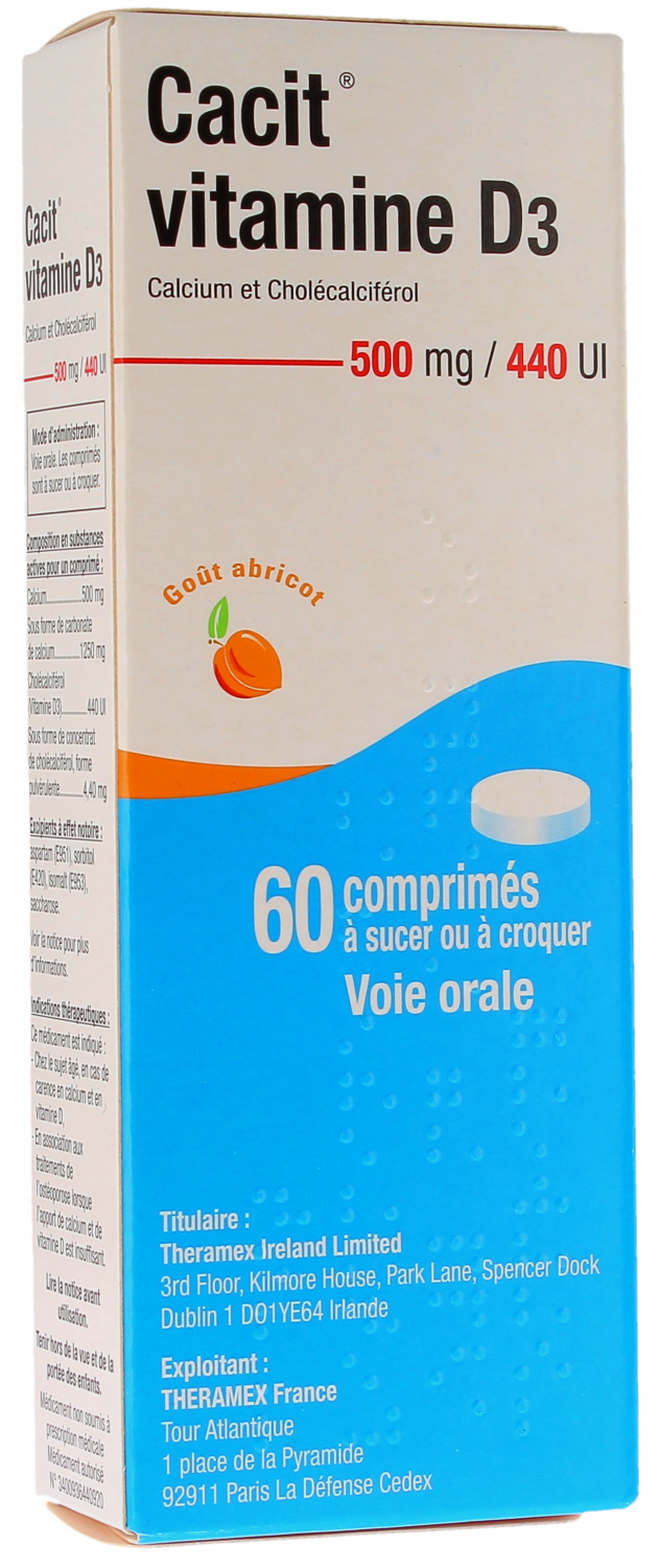 Cacit Vitamine D3 500mg/440 U.I - 60 comprimés