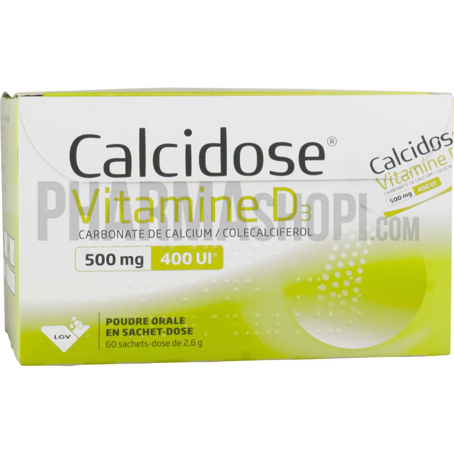Calcidose Vitamine D3 500mg/400UI poudre pour solution buvable en sachet - boîte de 60 sachets