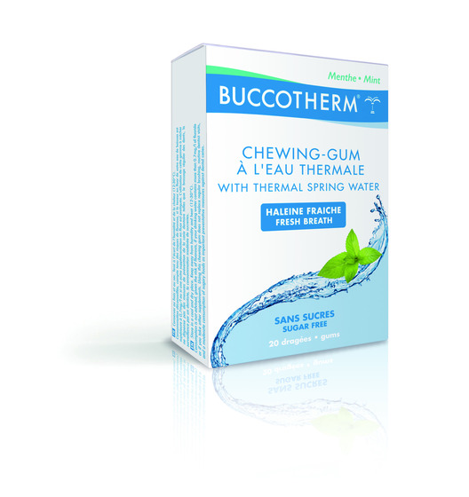 Chewing-gum sans sucre à l'eau thermale Buccotherm - boîte de 20 dragées
