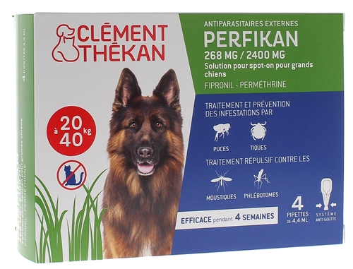 Perfikan 268 mg/2400 mg pour grand chiens Clément-Thékan - 4 pipettes de 4,40 ml