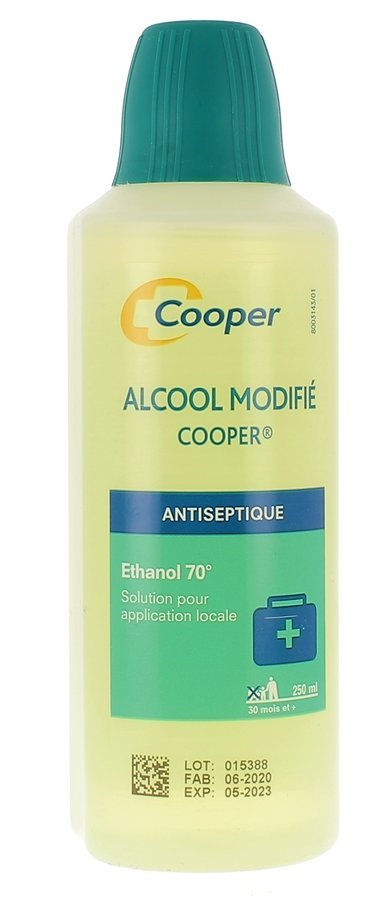 Alcool modifié Cooper solution pour application locale, flacon de