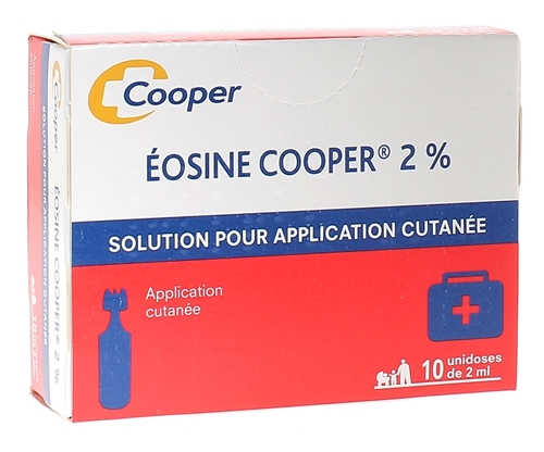 Eosine cooper 2% solution pour application cutanée - 10 unidoses de 2 ml