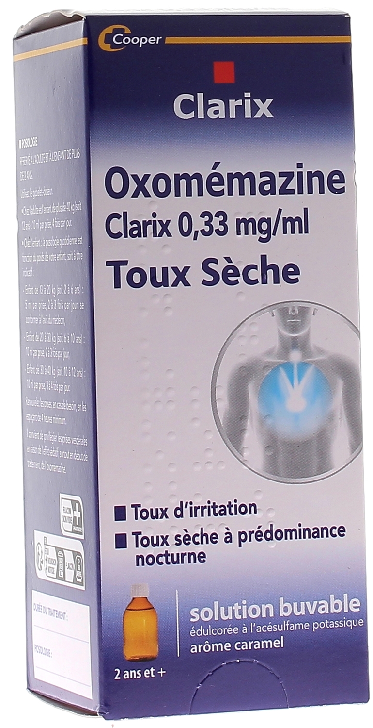 Oxomémazine Cooper 0,33 mg/ml Toux sèche - flacon de 150 ml