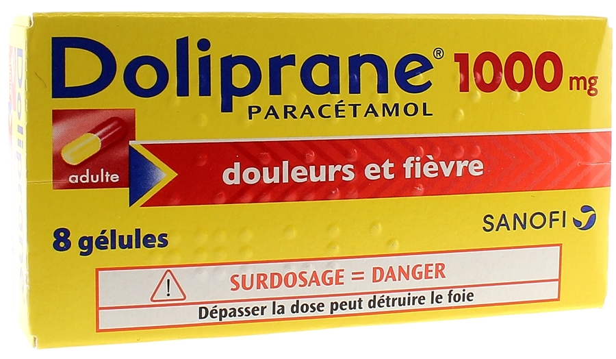 Doliprane 1000mg gélule, boite de 8 gélules