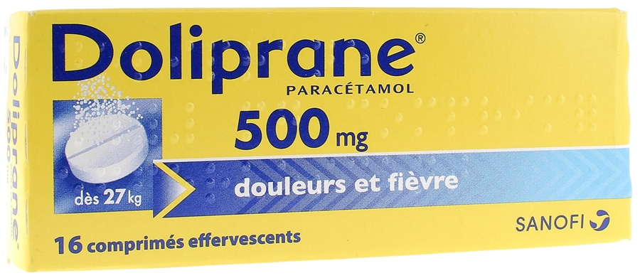 Doliprane 500mg comprimé effervescent - boîte de 16 comprimés