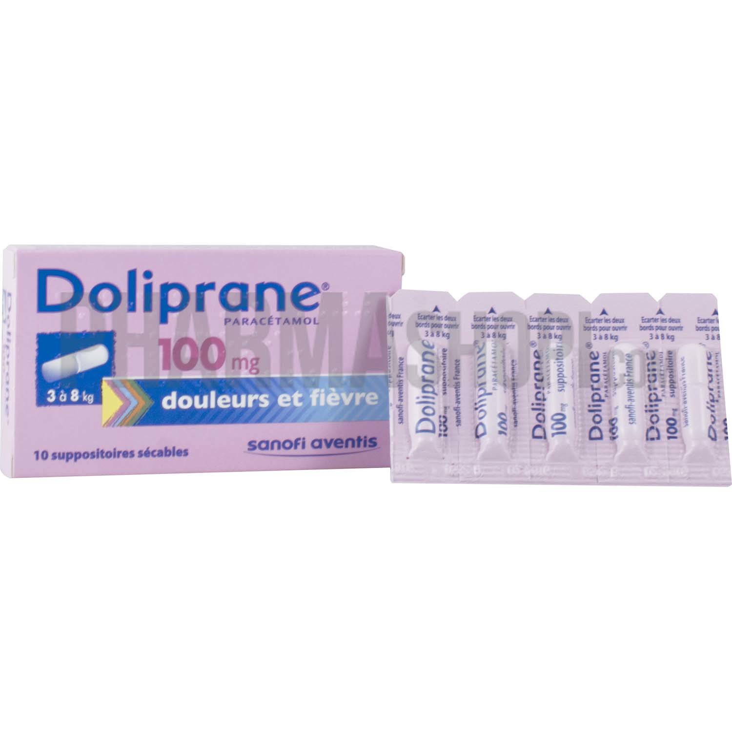 Doliprane 100mg Suppositoire Secable Boite De 10 Suppositoires
