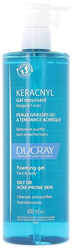 Keracnyl gel moussant visage et corps Ducray - flacon pompe de 400 ml