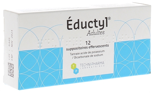 Eductyl suppositoire effervescent - boîte de 12 suppositoires