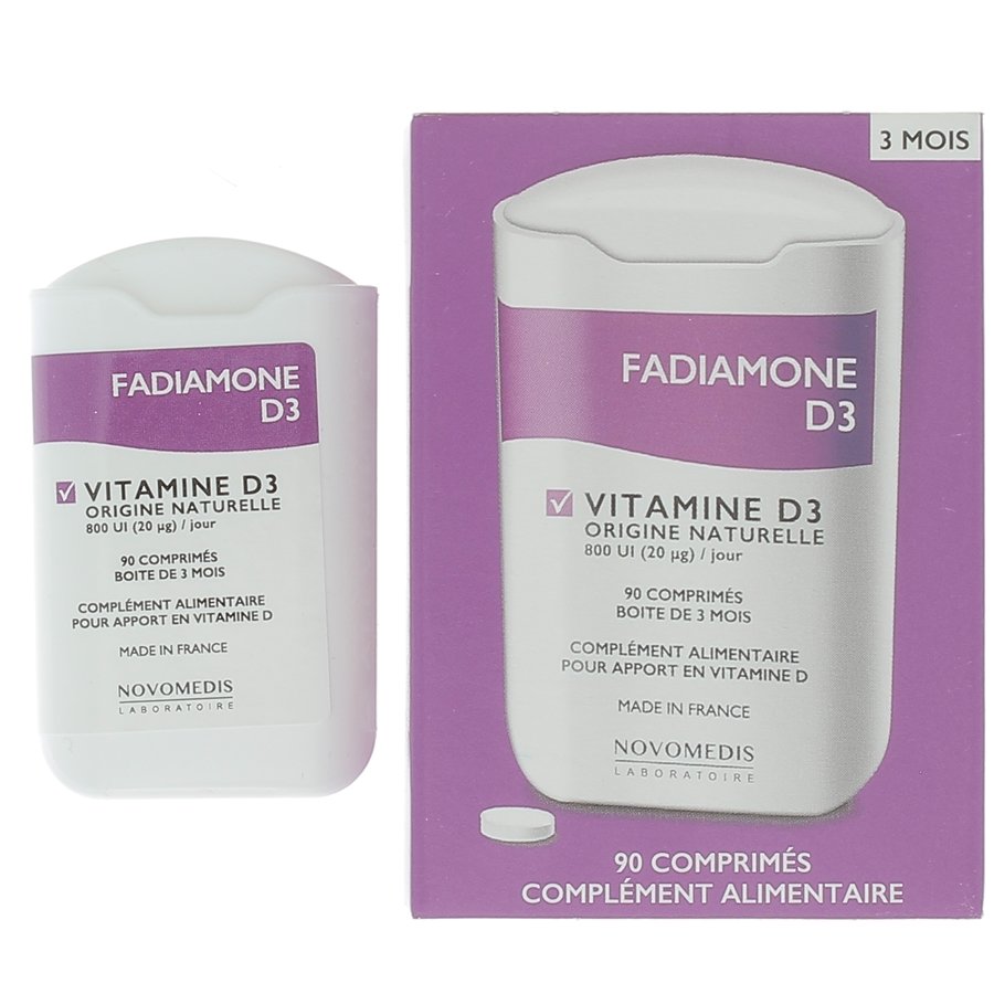 Fadiamone D3 vitamine D3 naturelle - 90 comprimés