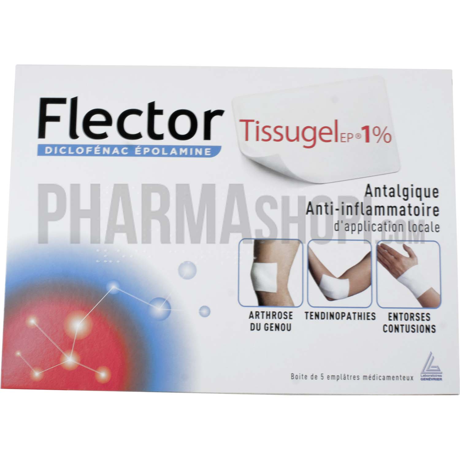 Flector Tissugel 1% EP - 5 emplâtres médicamenteux