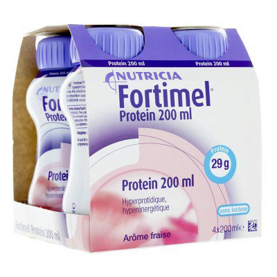 Fortimel protein goût fraise Nutricia - 4 bouteilles de 200 ml