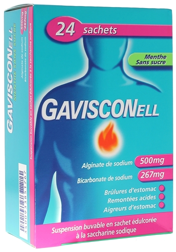 Gavisconell menthe sans sucre - 24 sachet-doses