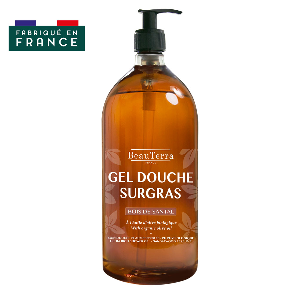 Gel douche surgras Santal Beauterra hygiène corporelle