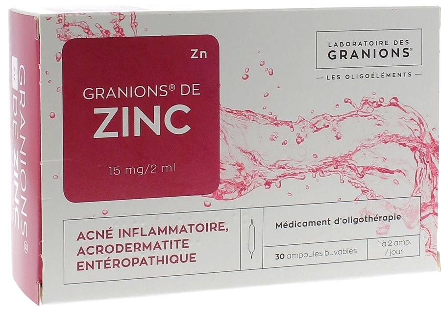 Granions de zinc 15mg/2ml solution buvable en ampoule - boîte de 30 ampoules