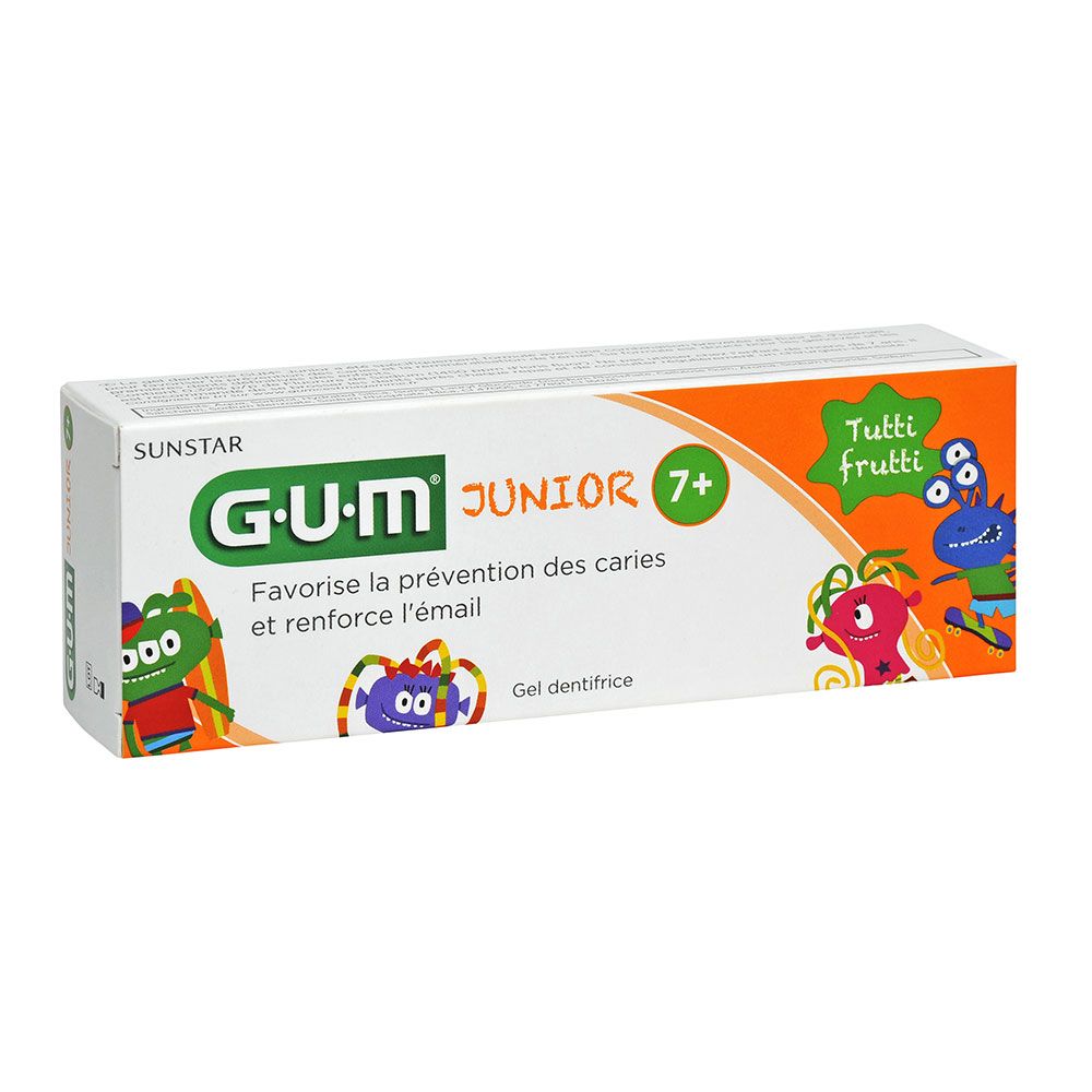 Gum junior dentifrice 7+ ans tutti-fruitti - tube de 50 ml