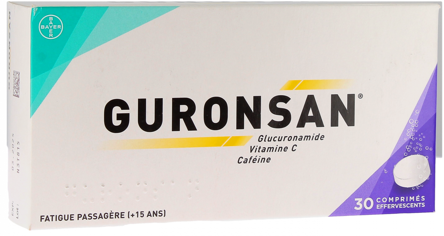 Bayer Guronsan fatigue passagère 30 comprimés effervescents
