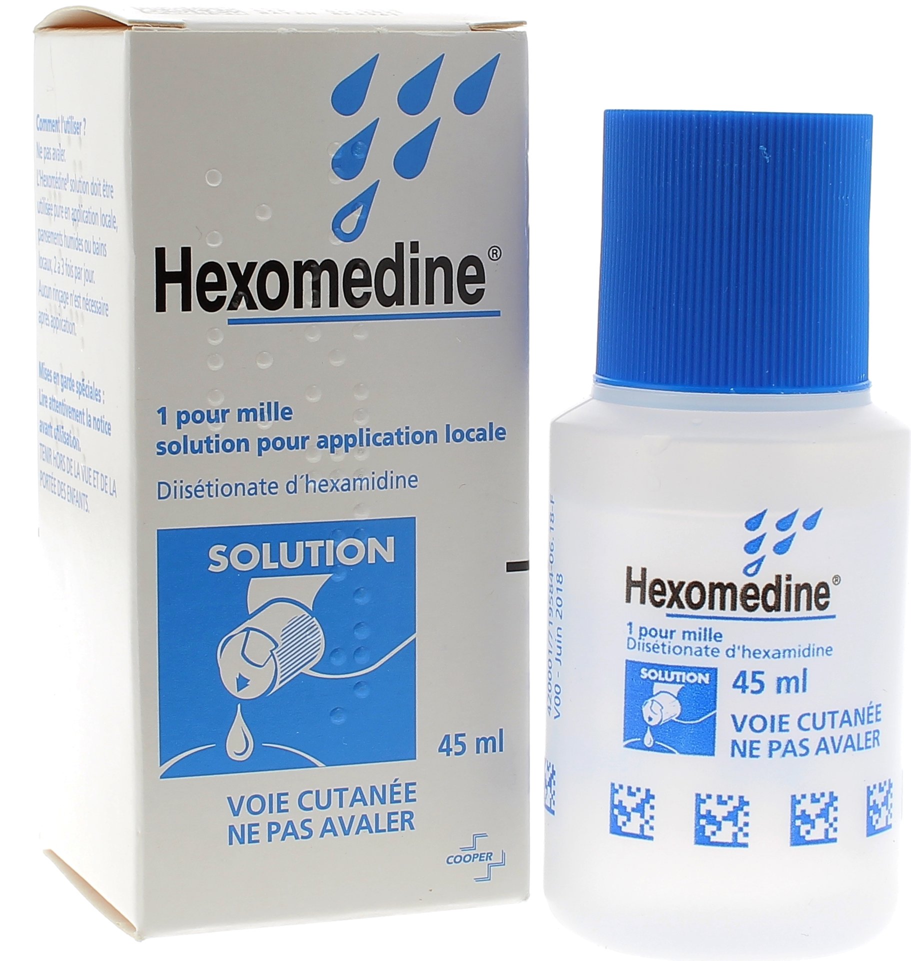 Hexomedine 1/1000 solution pour application locale - flacon de 45ml