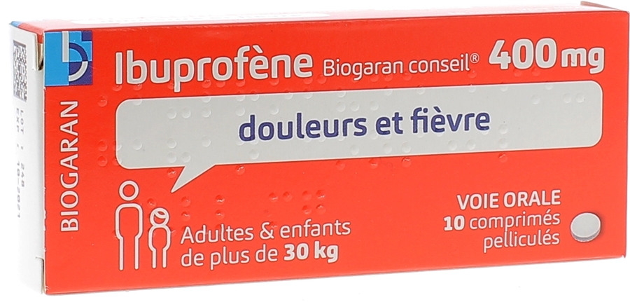 Ibuprofene Biogaran Conseil 400mg 10 Comprimes Pellicules