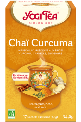 Infusion Chaï Curcuma bio Yogi Tea - boîte de 17 sachets