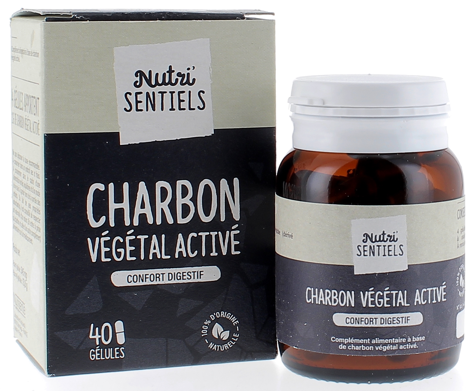 Les Nutri'sensiels Charbon végétal activé Nutrisanté - aide à la digestion