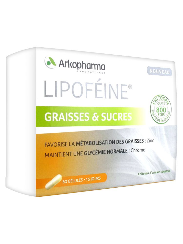 Lipoféine graisse & sucres Arkopharma - Boite de 60 gélules