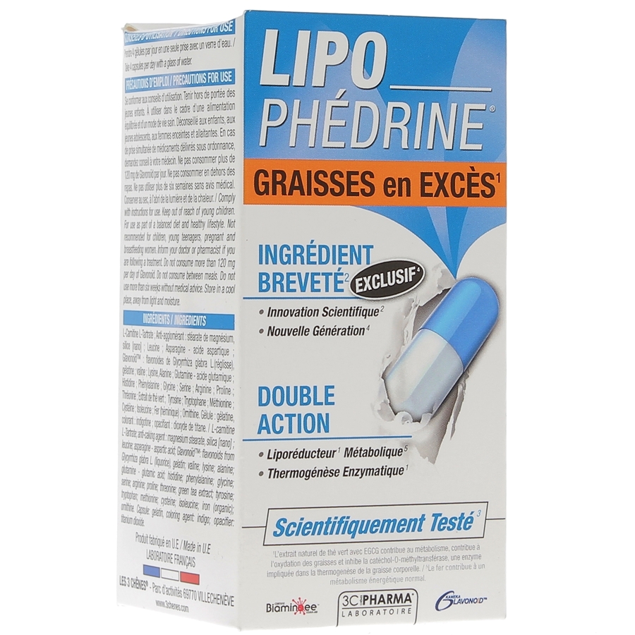 Lipophédrine Graisses en excès 3C Pharma - boite de 80 gélules